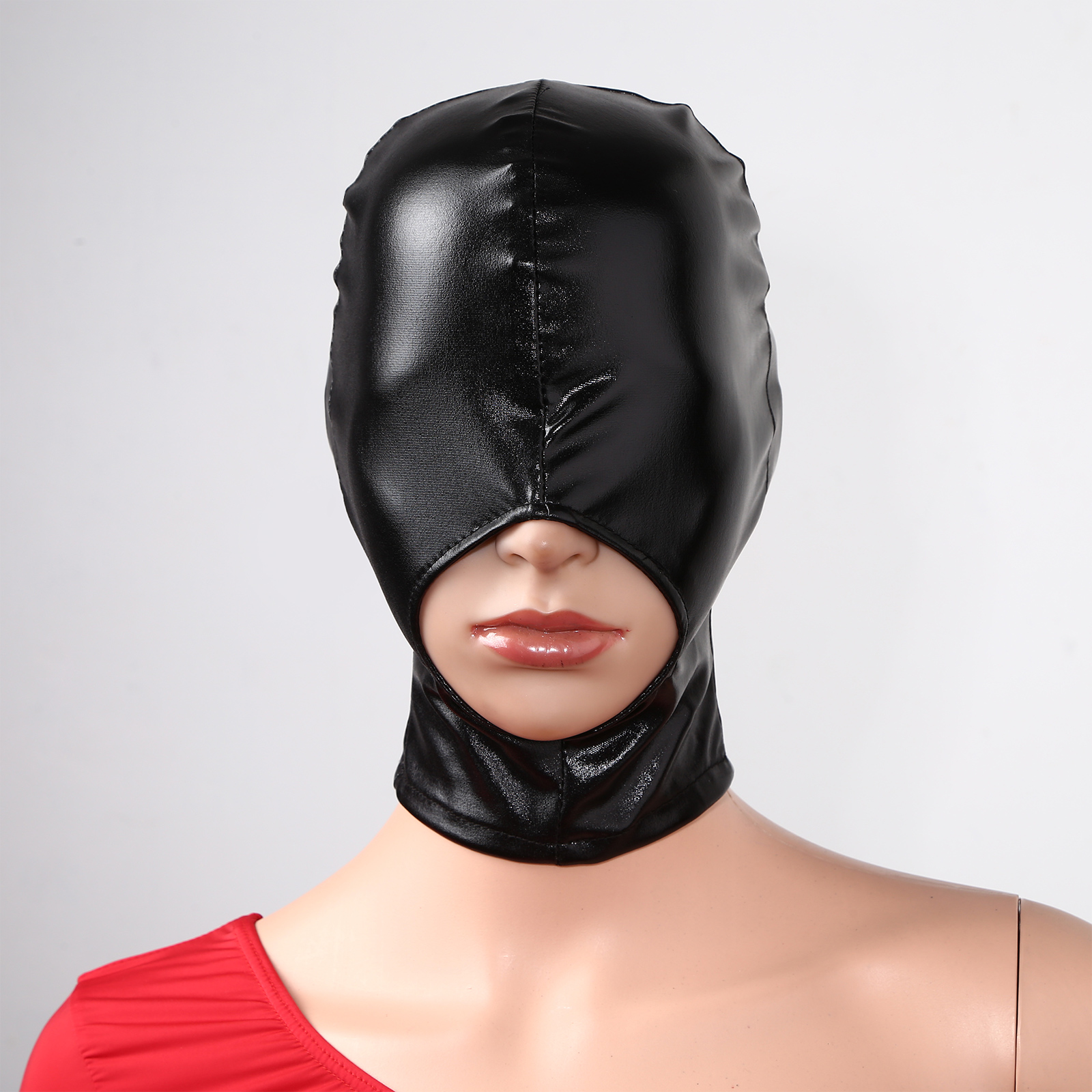 Black Face Mask Pack - Adult Men Women Black Leather Full