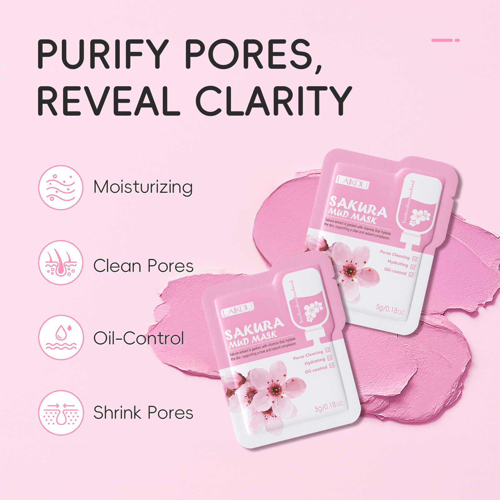 Laikou Sakura Clay Mask Trial  – Dust Mask Construction recenzja i cena