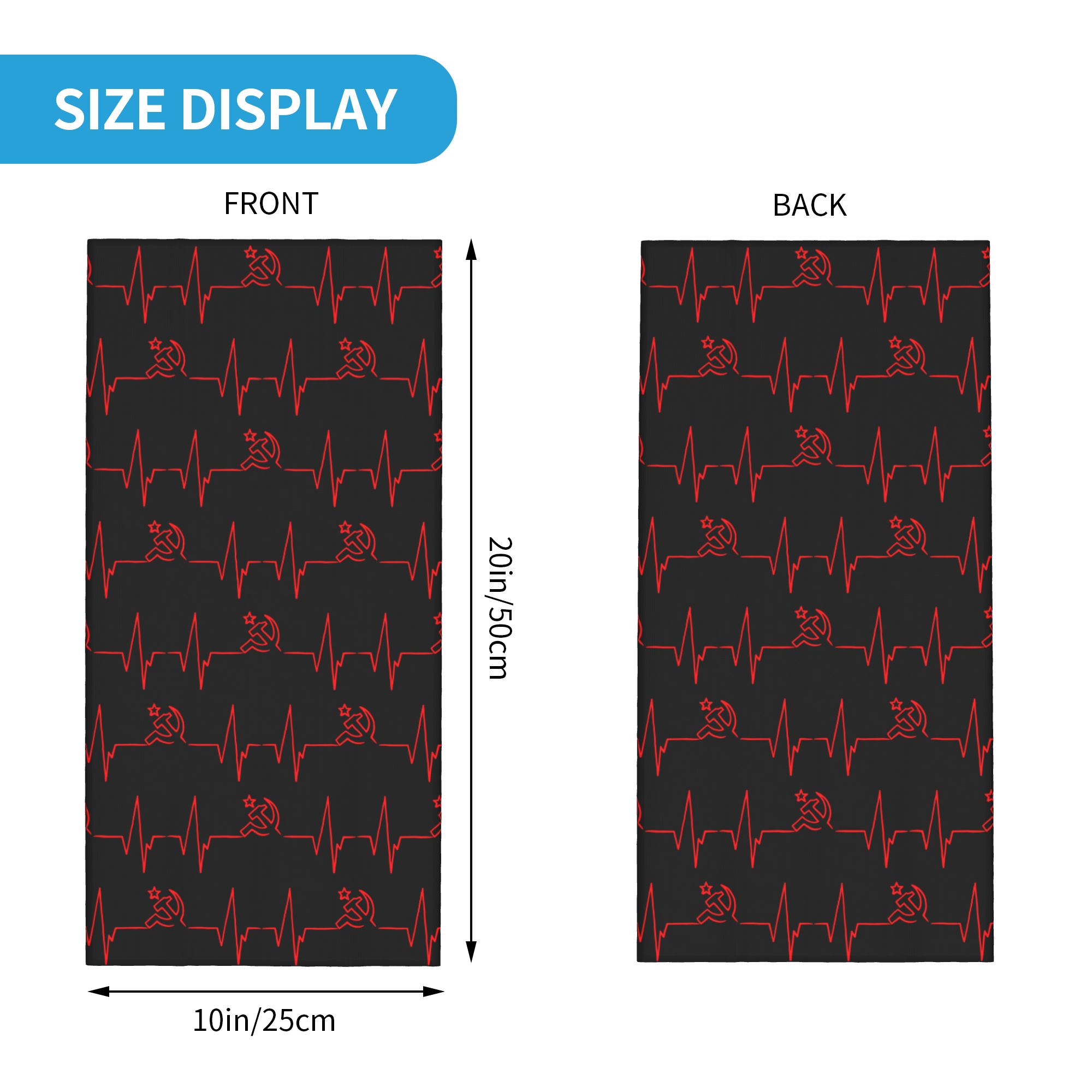 Custom Heartbeat Russian Flag  – Neck Gaiter Face Cover recenzja i cena