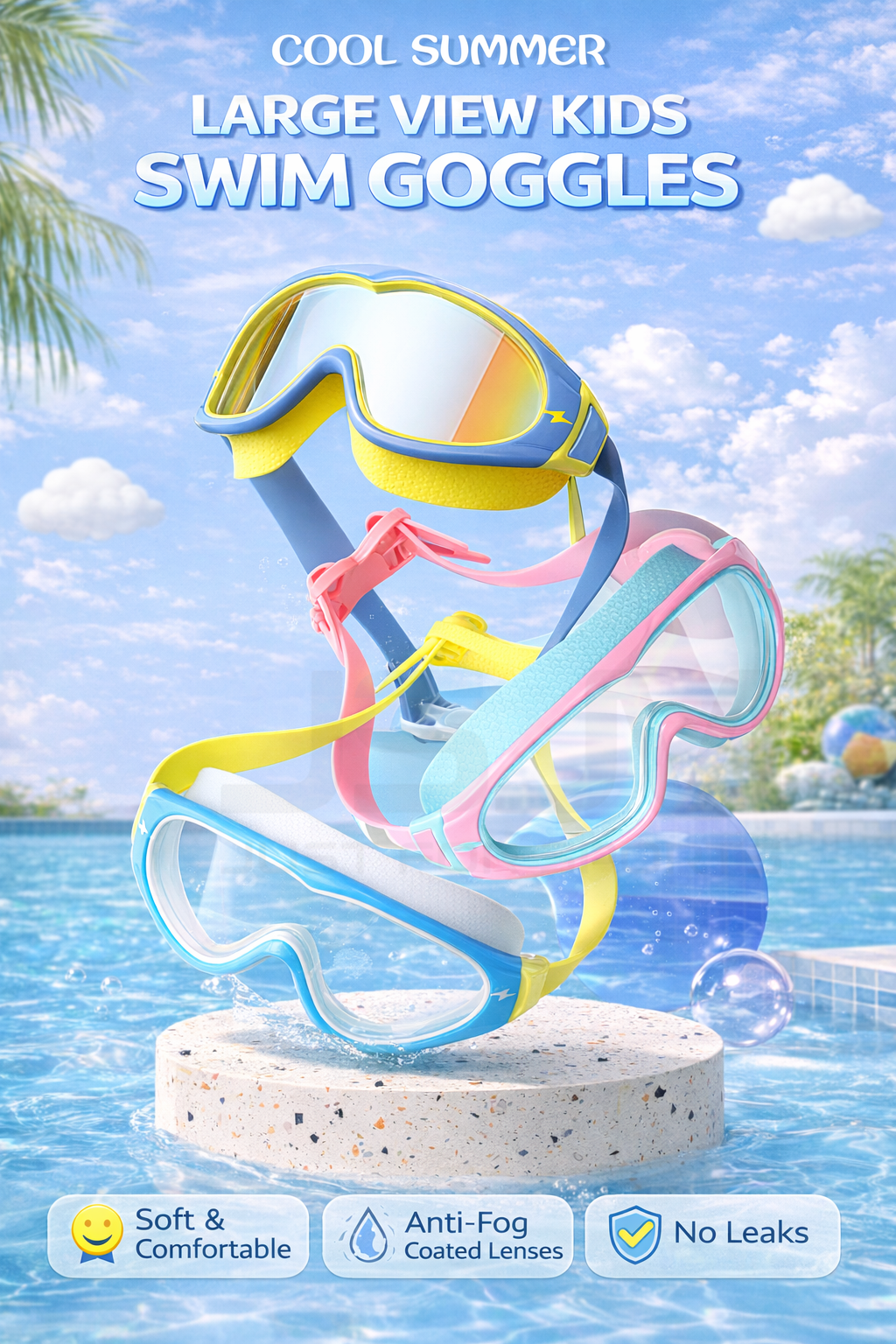 JSJM Kids Swimming Goggles Big – Anti Pollution Mask recenzja i cena