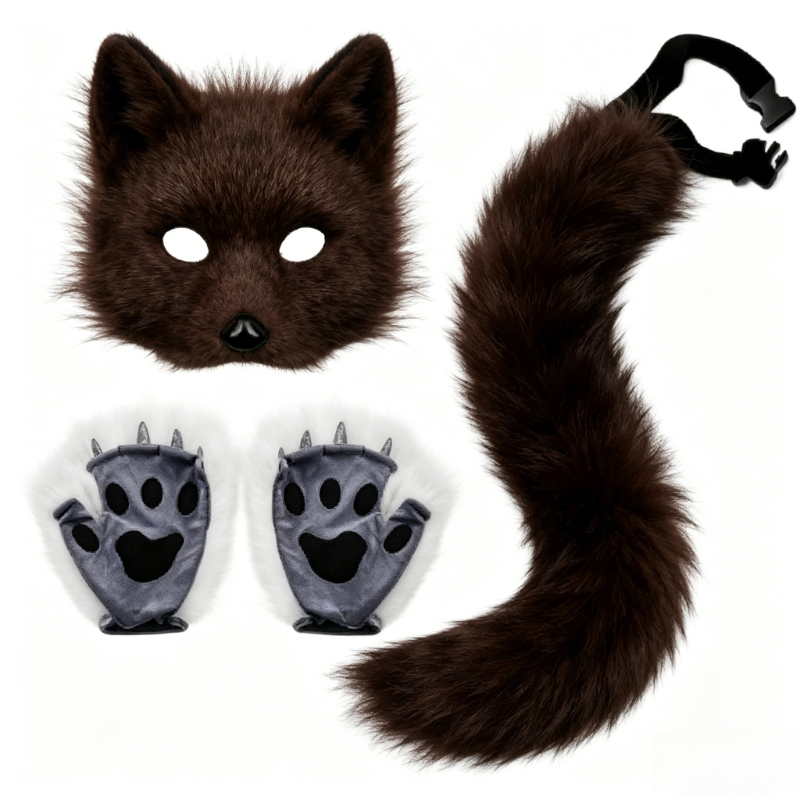 Furry Cat Ears Mask Tail & Paw – Black Face Mask Pack recenzja i cena