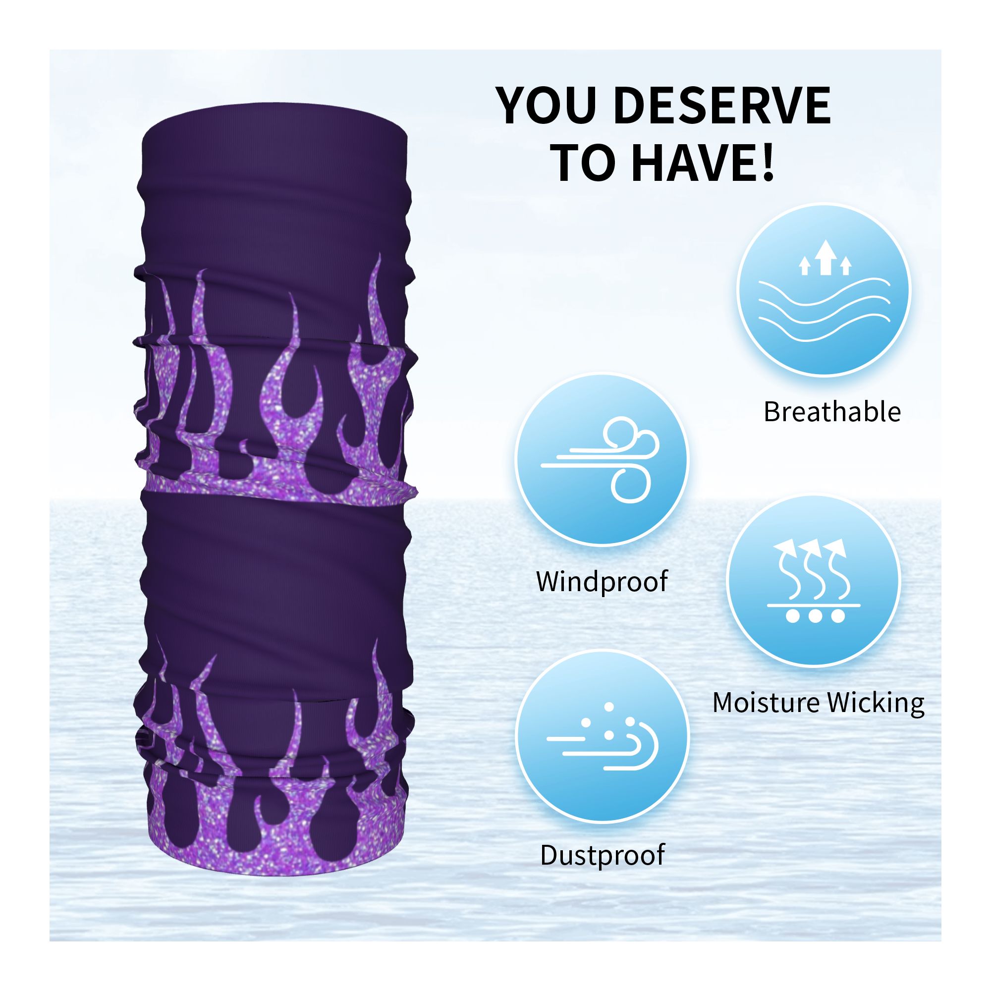 Custom Purple Glitter Flames B – Neck Gaiter Face Cover recenzja i cena