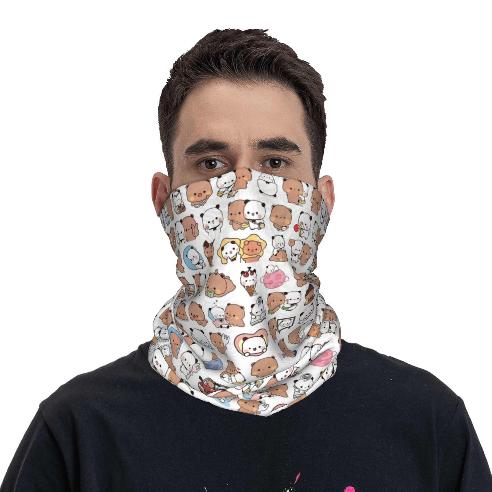 Custom Bear Cartoon Peach And  – Neck Gaiter Face Cover recenzja i cena