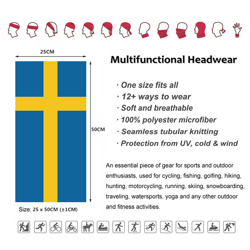 Sweden Flag Printed Bandana He – Neck Gaiter Face Cover recenzja i cena
