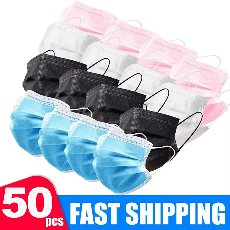 50Pcs 3-layer Mask Face Masks  – Disposable Mask Blue recenzja i cena