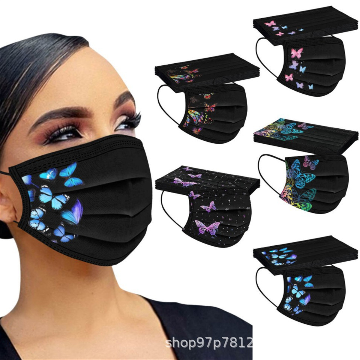 50pcs colorful butterfly print – Disposable Surgical Mask recenzja i cena