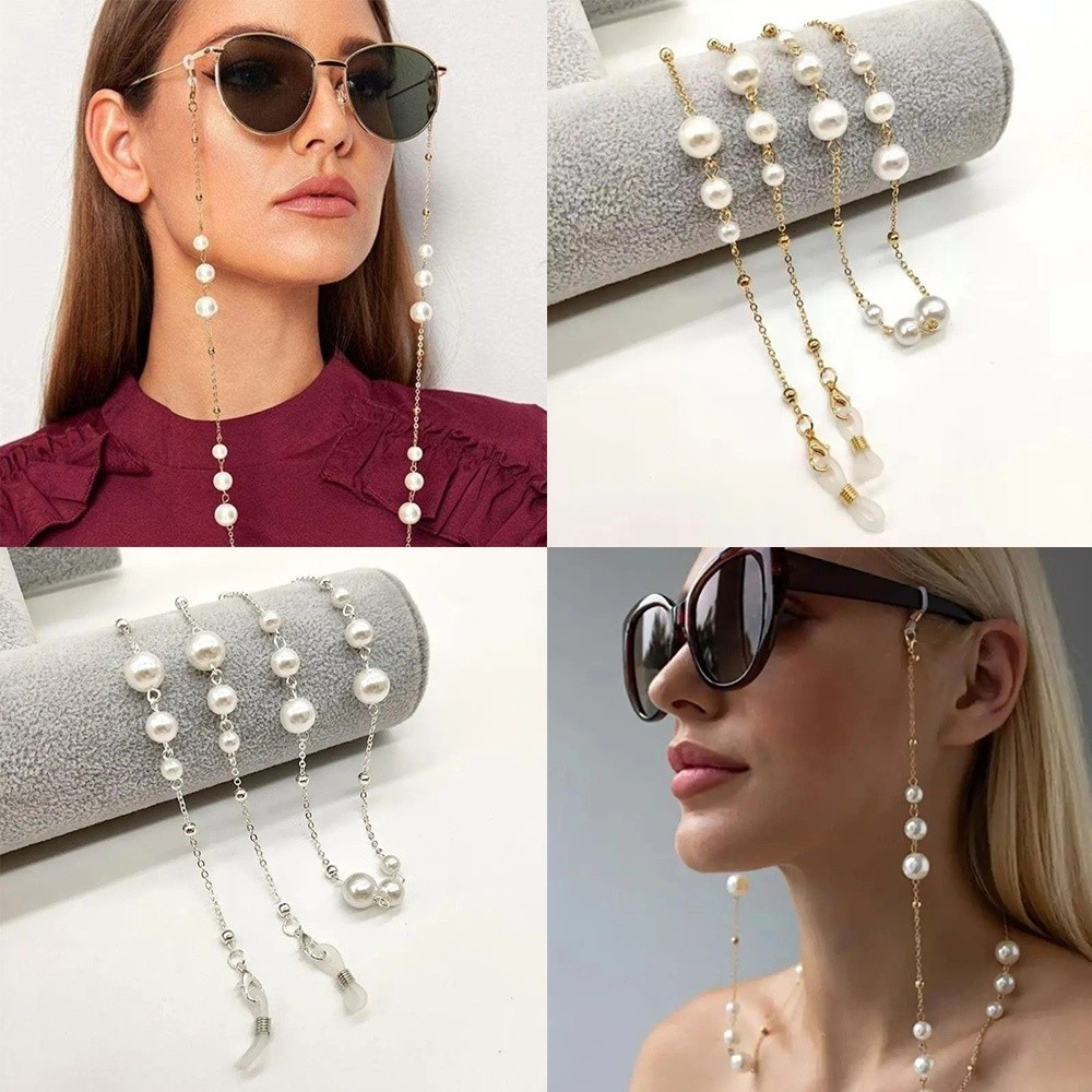 Trendy Pearl Beaded Sunglass C – Mask Lanyard Adjustable recenzja i cena