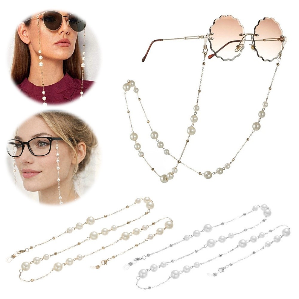 Trendy Pearl Beaded Sunglass C – Mask Lanyard Adjustable recenzja i cena
