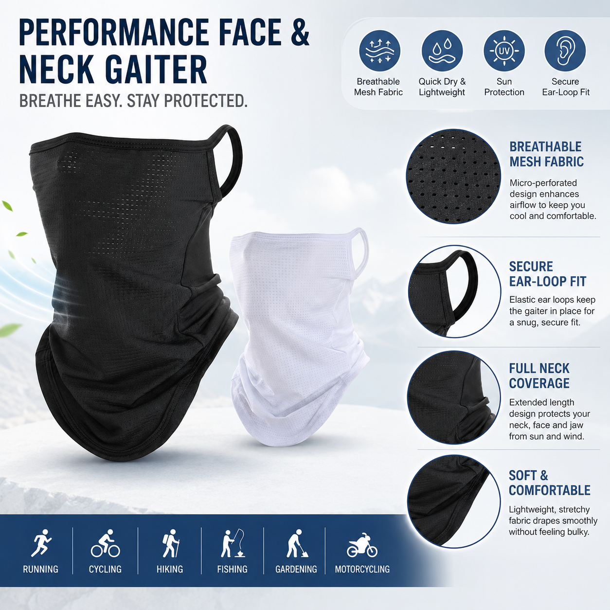 Breathable Quick-Dry Neck Gait – Respirator Half Face recenzja i cena