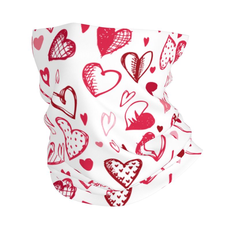 Pink Red Love Hearts Bandana N – Neck Gaiter Face Cover recenzja i cena