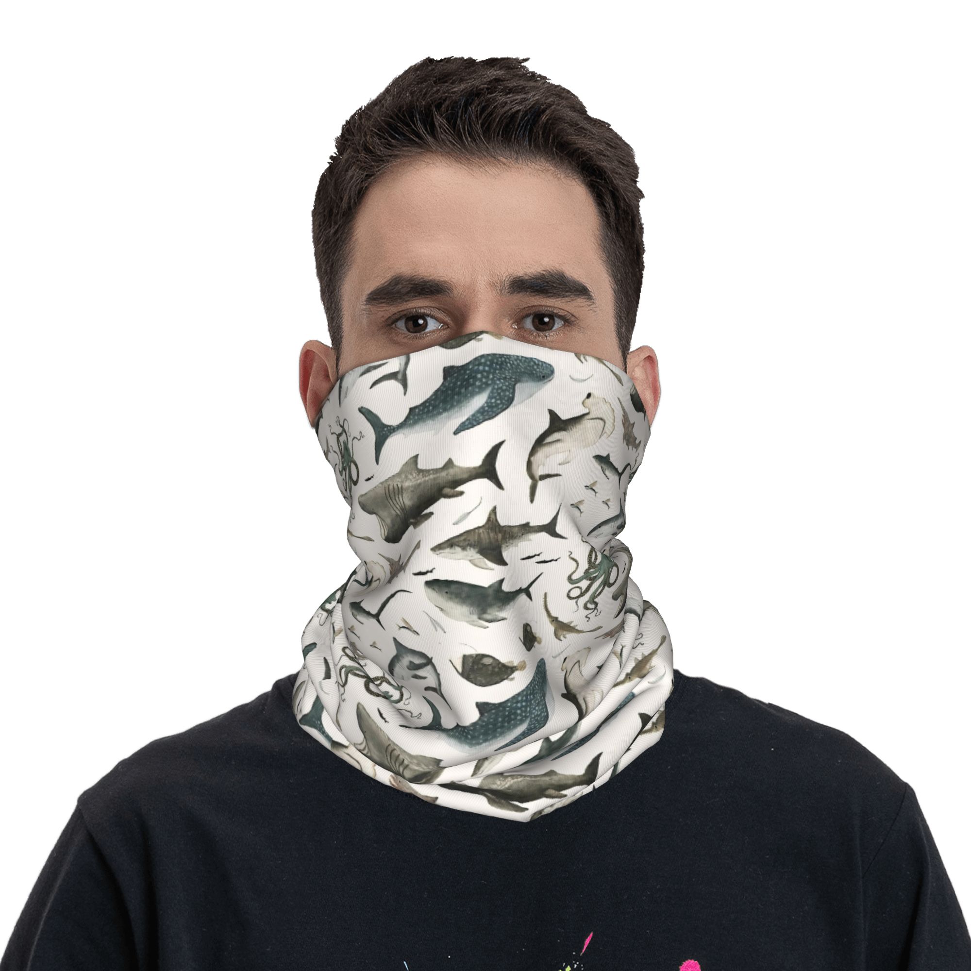 Shark Ocean Animal Sharks Band – Neck Gaiter Face Cover recenzja i cena