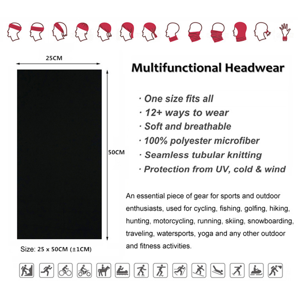 Seamless Solid Color Bandanas  – Neck Gaiter Face Cover recenzja i cena