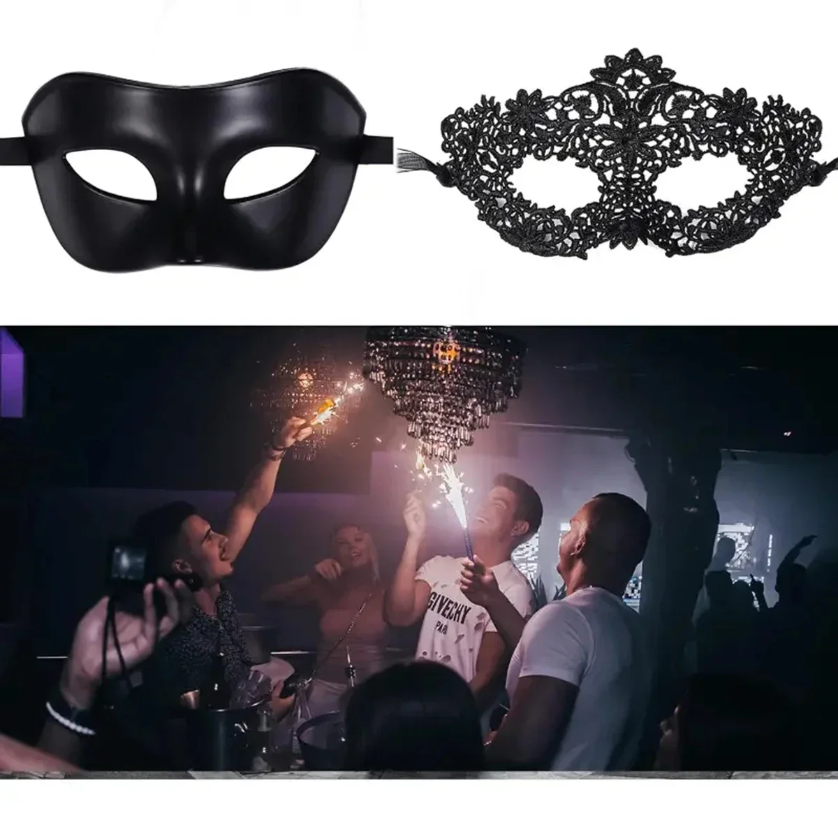 2pcs Elegant Black Lace Masque – Black Face Mask Pack recenzja i cena