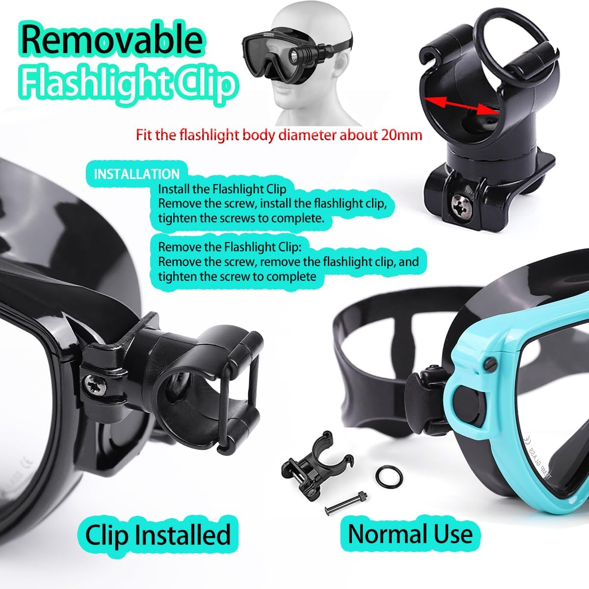 Scuba Diving Mask with flashli – Silicone Mask Bracket recenzja i cena